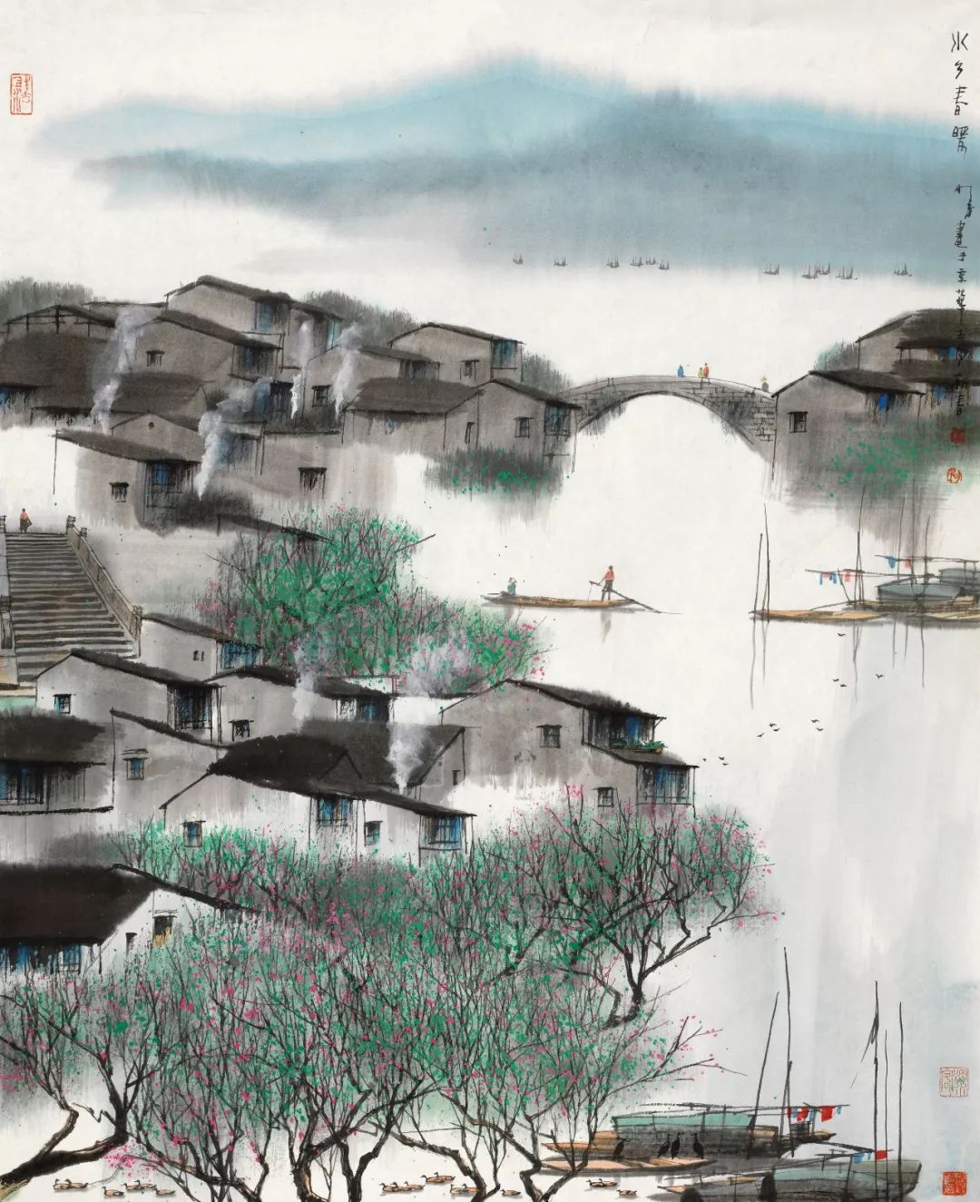 杨明义:画作格调清新典雅,富有浓郁的抒情意味和乡土气息!