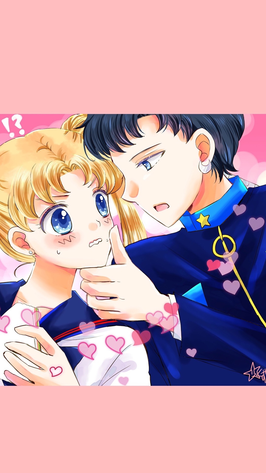 美少女战士:星月爱情壁纸,人类形态的黑猫露娜也非常美丽