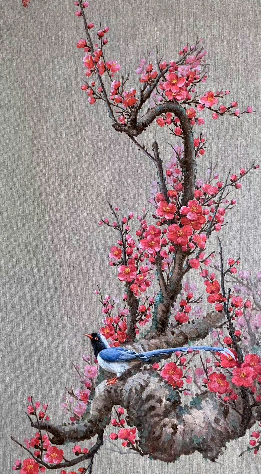 吉祥油画喜上梅梢