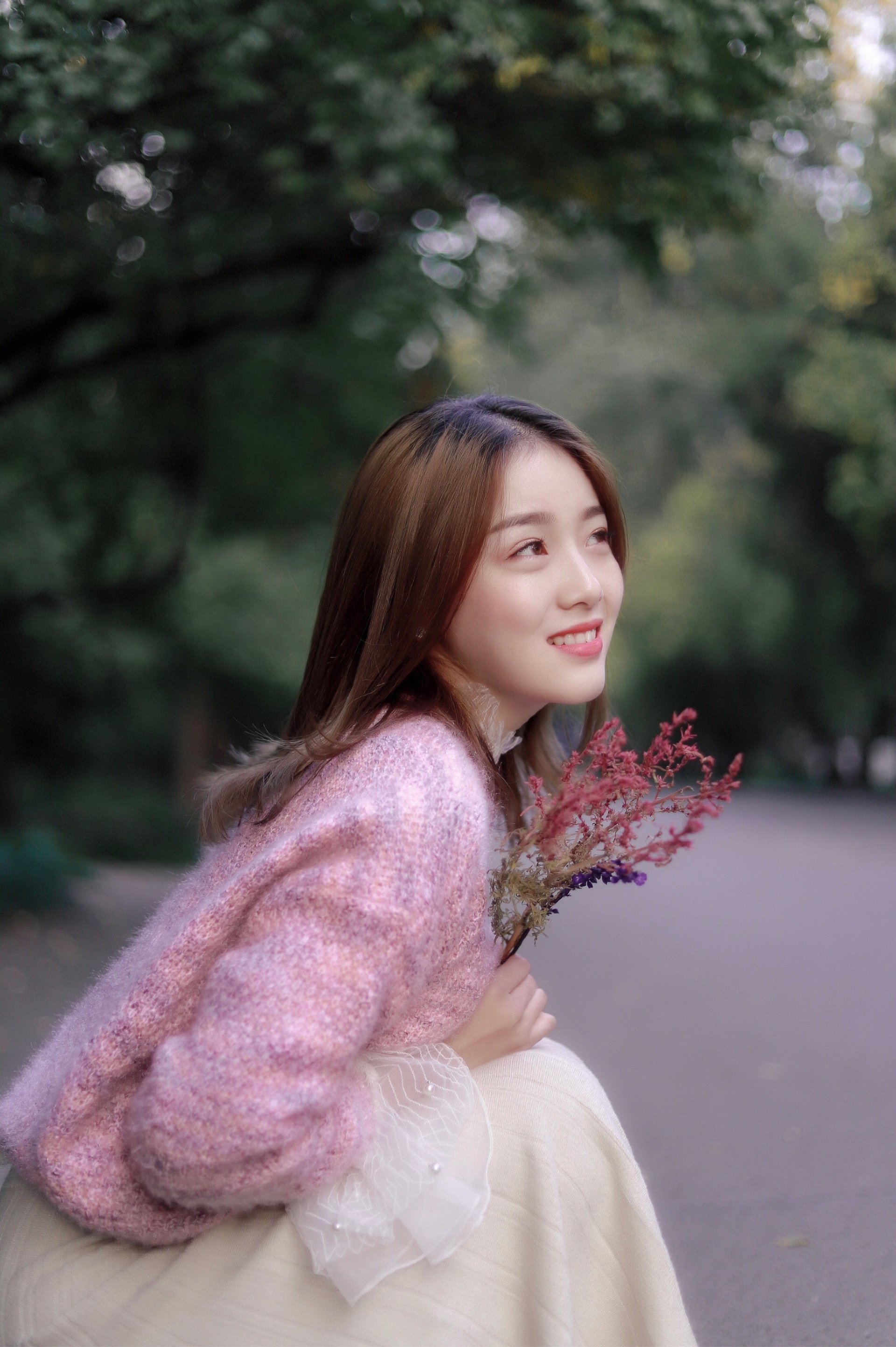 人像摄影 陪美女一起游玩森林公园