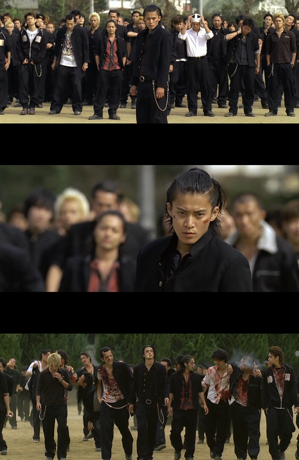 《热血高校》中的源治和芹泽毕业后为了生活,都变成了这副模样