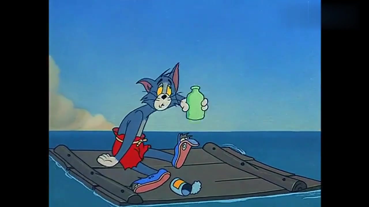 动漫壁纸:汤姆独自在海上漂泊,饿得把自己的鞋都吃了