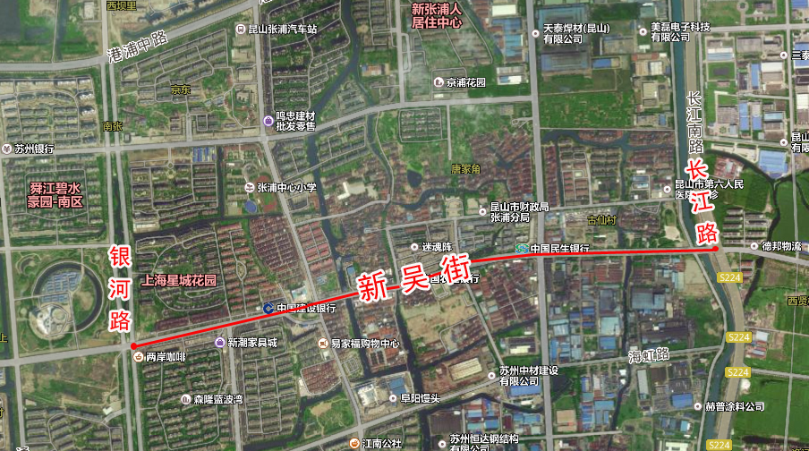 昆山张浦新吴街(银河路-长江路)将实施综合整治