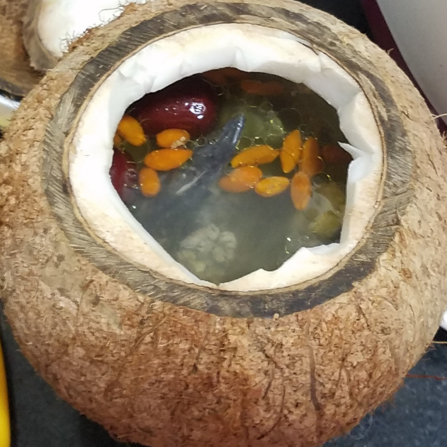 原盅椰子炖乌鸡成品