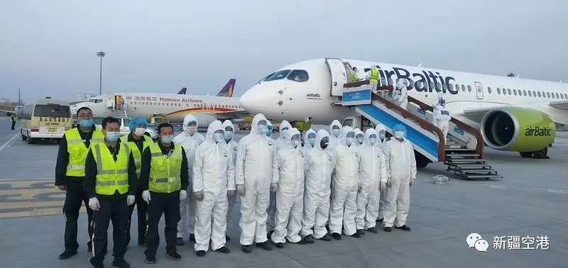 乌鲁木齐机场保障拉脱维亚防疫物资运输