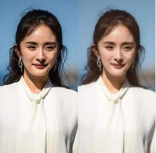 为了美女明星都拼了!修图修的都认不出来!杨颖直接p成