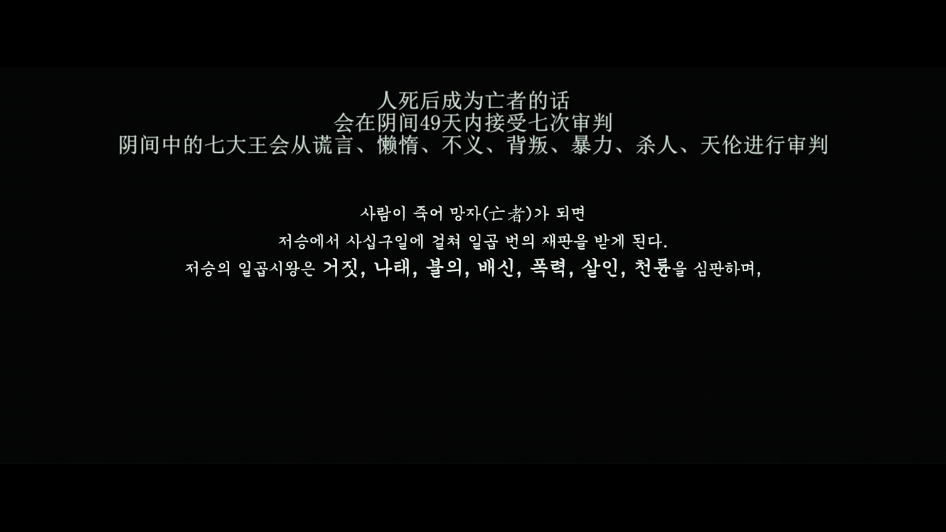《与神同行:罪与罚》中的开篇有过着这样的一处旁白.