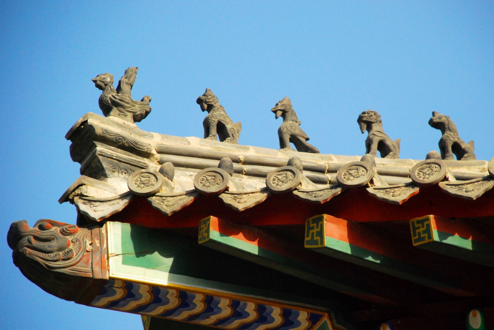 古建筑屋顶上的装饰艺术——飞檐走兽,展现着古建文化的独特魅力