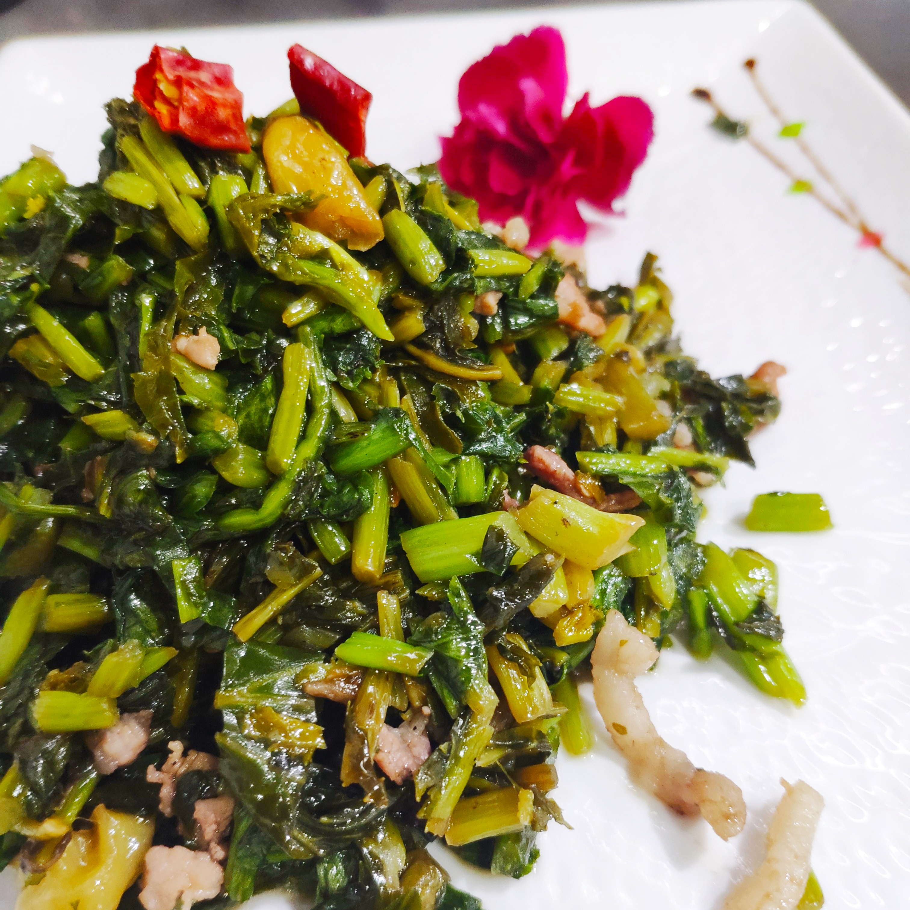 【青咸菜肉丝】