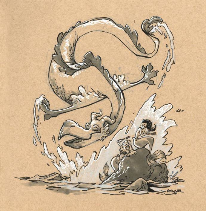 一组调皮的小龙仔插画欣赏