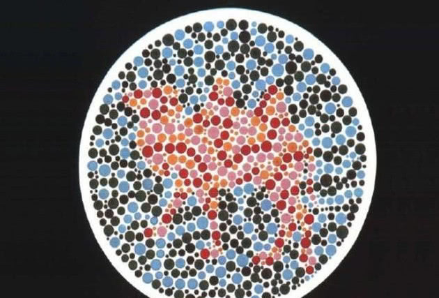 4张色盲测试图,最后一张正常人看不到数字,看到数字才有问题!