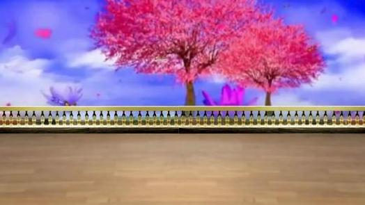 简画广场舞背景素材《陌上花开等你来》