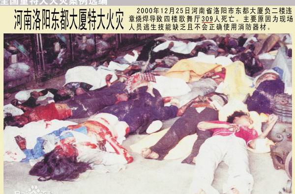 2000年洛阳12·25特大火灾事故:309人死亡