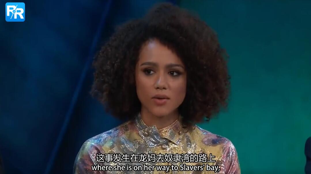 个国外的访谈节目,其中弥桑黛的扮演者娜塔莉回答了主持人的一个问题