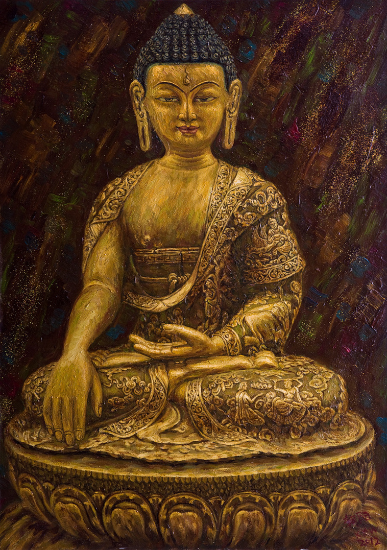 用西方油画绘东方佛教,看他的画是信仰的旅程,心灵的洗礼