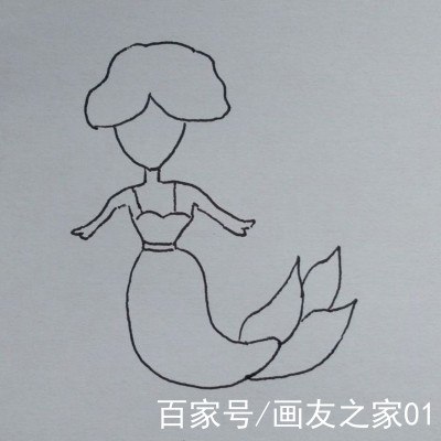 簡筆畫,怎麼畫美人魚,美人魚如何畫