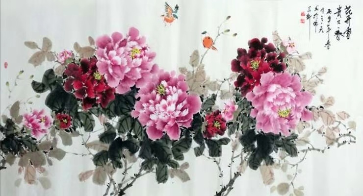 雅俗共赏——牡丹画手王长泉国画作品欣赏