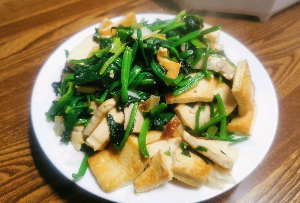 菠菜豆腐炒图片