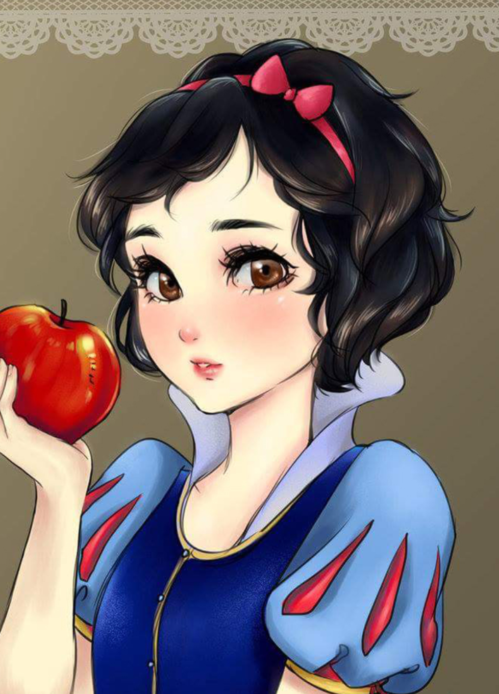 迪士尼公主也玩滤镜自拍,白雪小正太有点萌,木兰简直太迷人