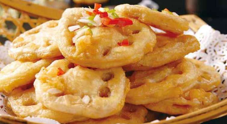 油炸藕夹,香脆可口,你确定不要做来尝尝吗?