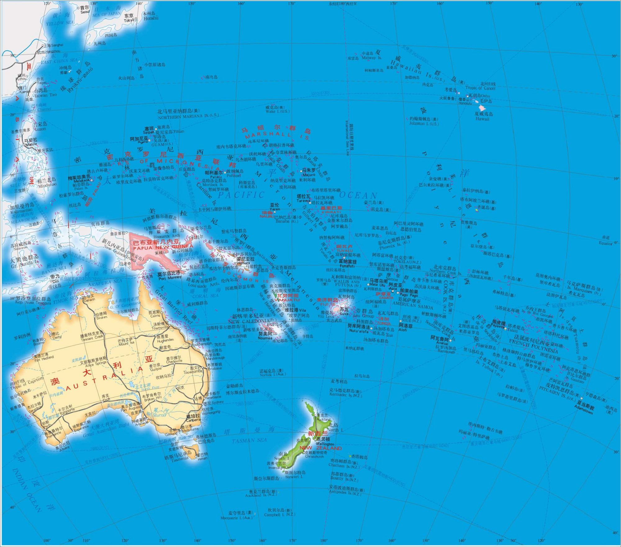 感觉新西兰就在澳大利亚旁边?事实是,它们真的离挺远