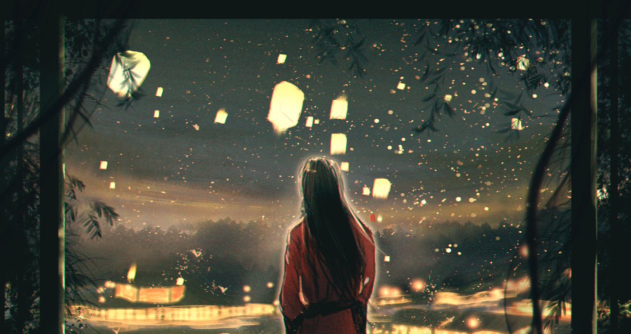 " "我愿永不安息."为你明灯三千,为你花开满城.(画师:太歲)