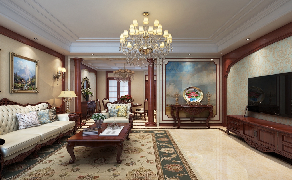 300平米,半包,欧式风格的房子如何装修?-新华御湖庄园别墅装修