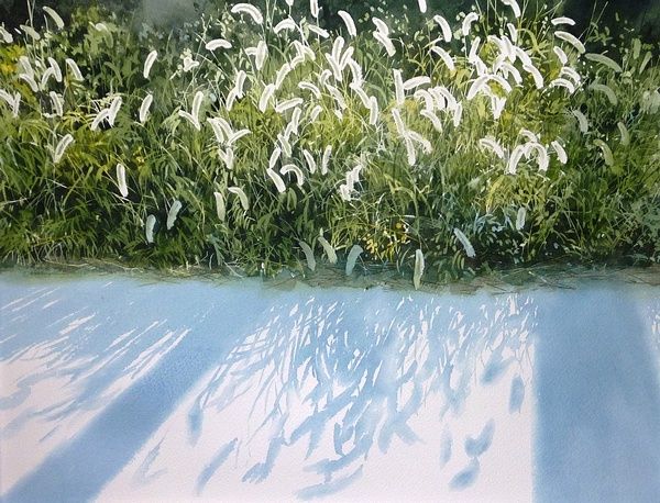 日本水彩画大师阿部智幸作品欣赏,不吝啬每一片留白带来的遐想