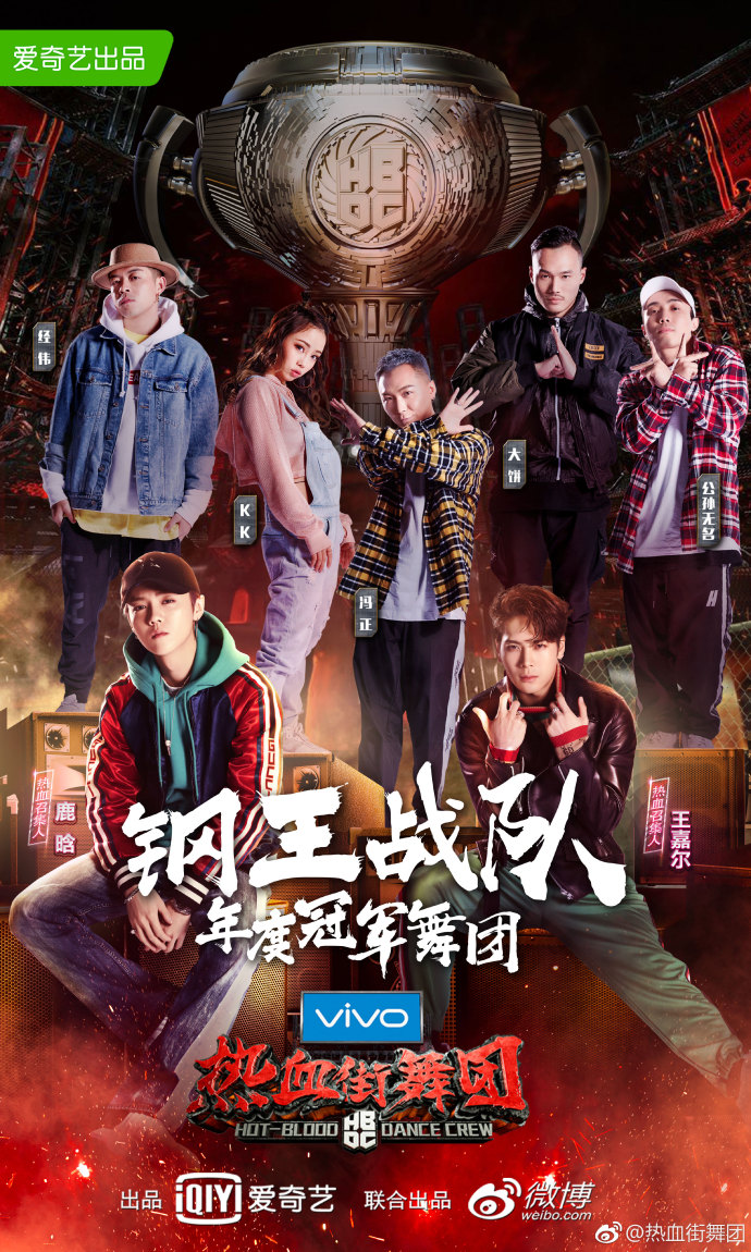 恭喜鹿晗王嘉尔率领钢王战队获得热血街舞团年度冠军!
