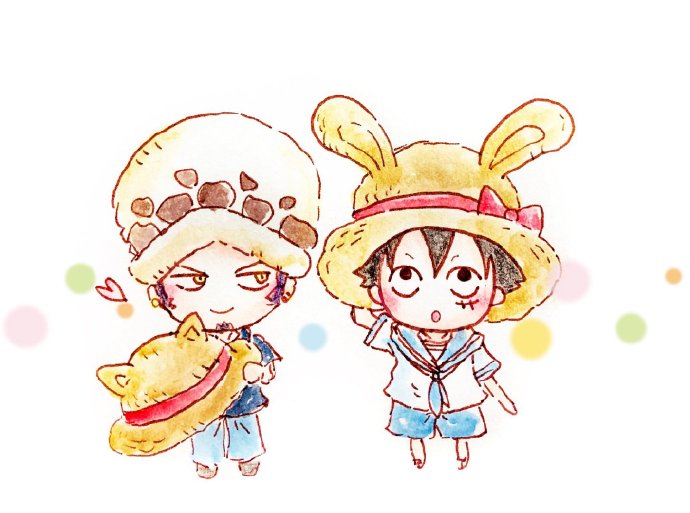 画师笔下的路飞和罗,这个也太萌了吧!