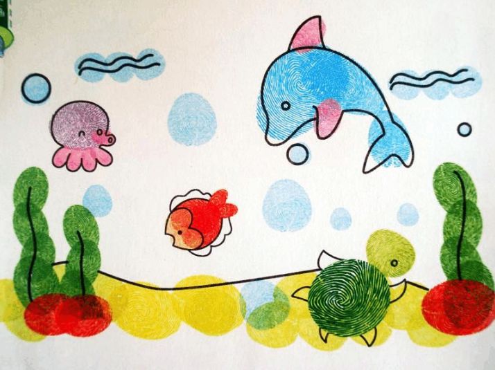 有趣的手指画,陪孩子过暑假