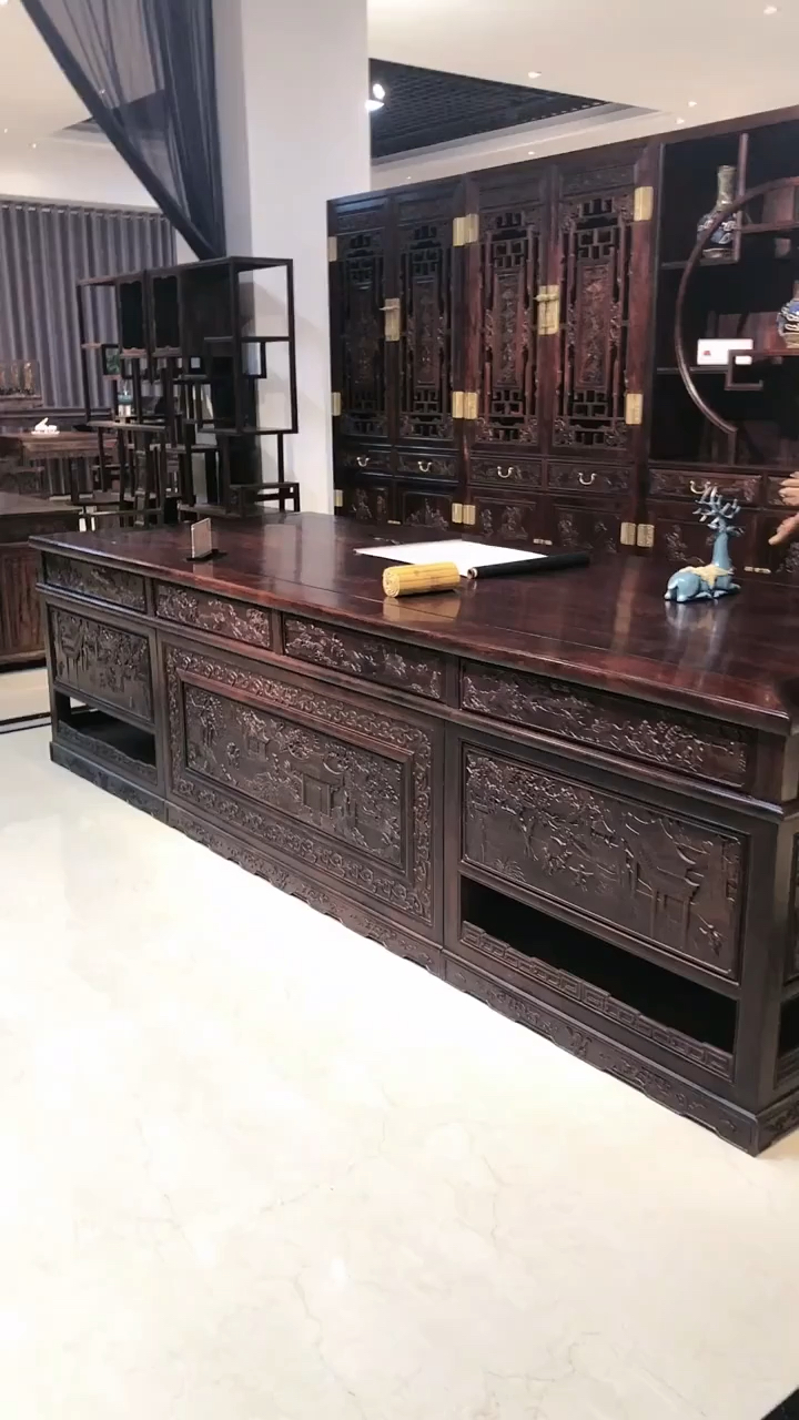 古典红木家具#我家的办公室