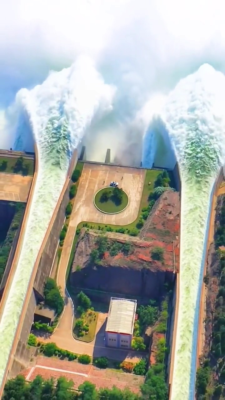 小浪底五闸全开泄洪,黄河开始咆哮,河南挺住,郑州加油,泄洪,暴雨过后