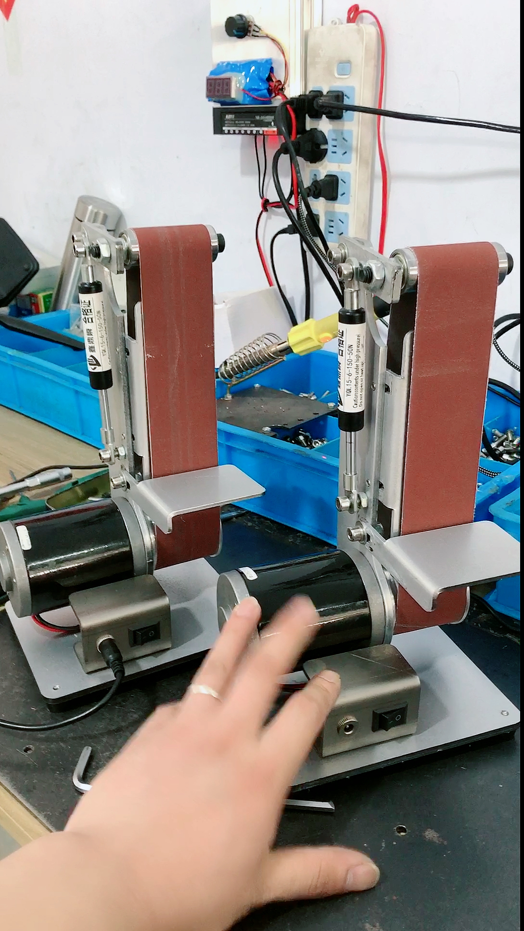 自制5cm小型砂带机打磨机