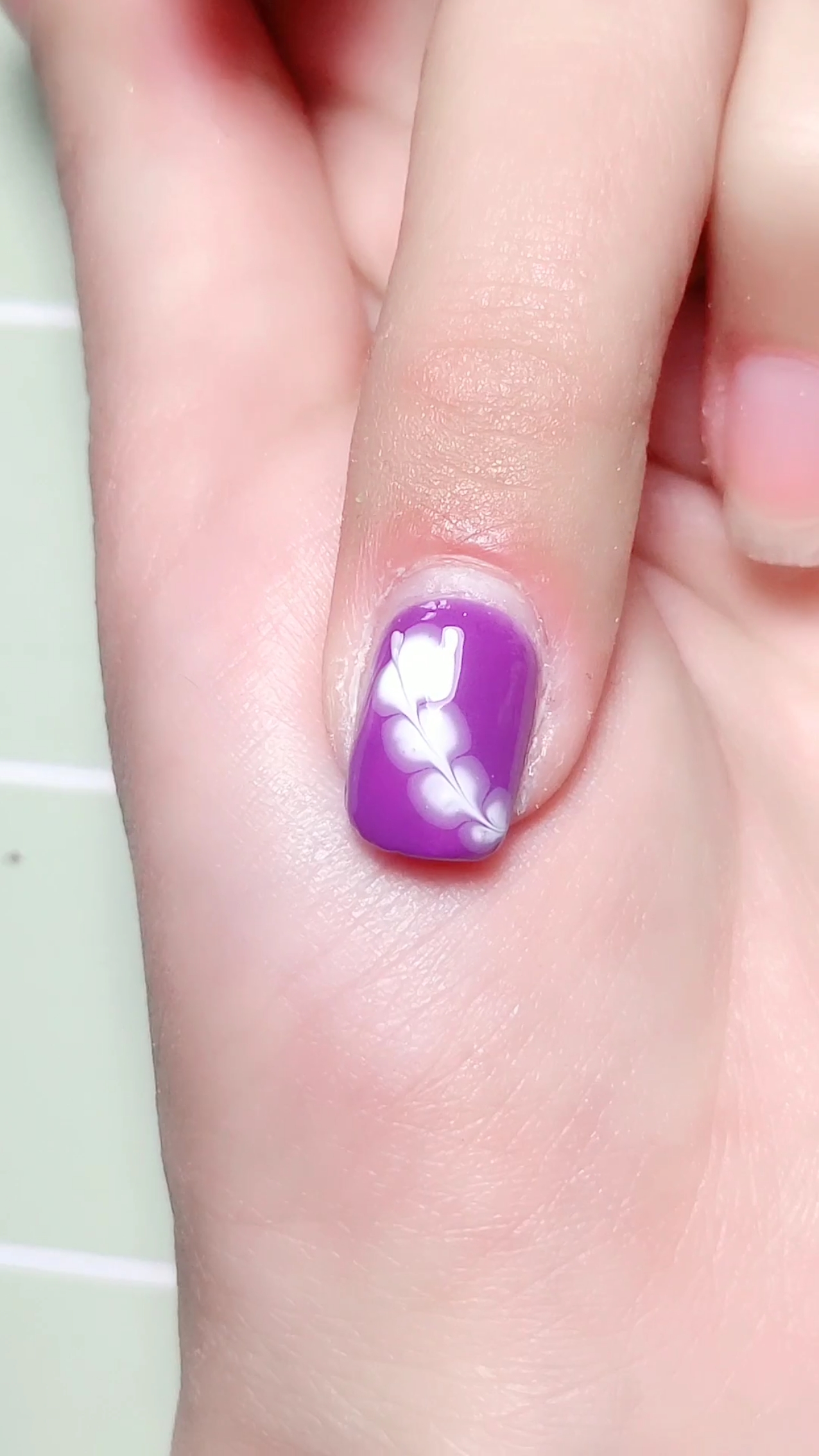 美甲教程#这样拉花