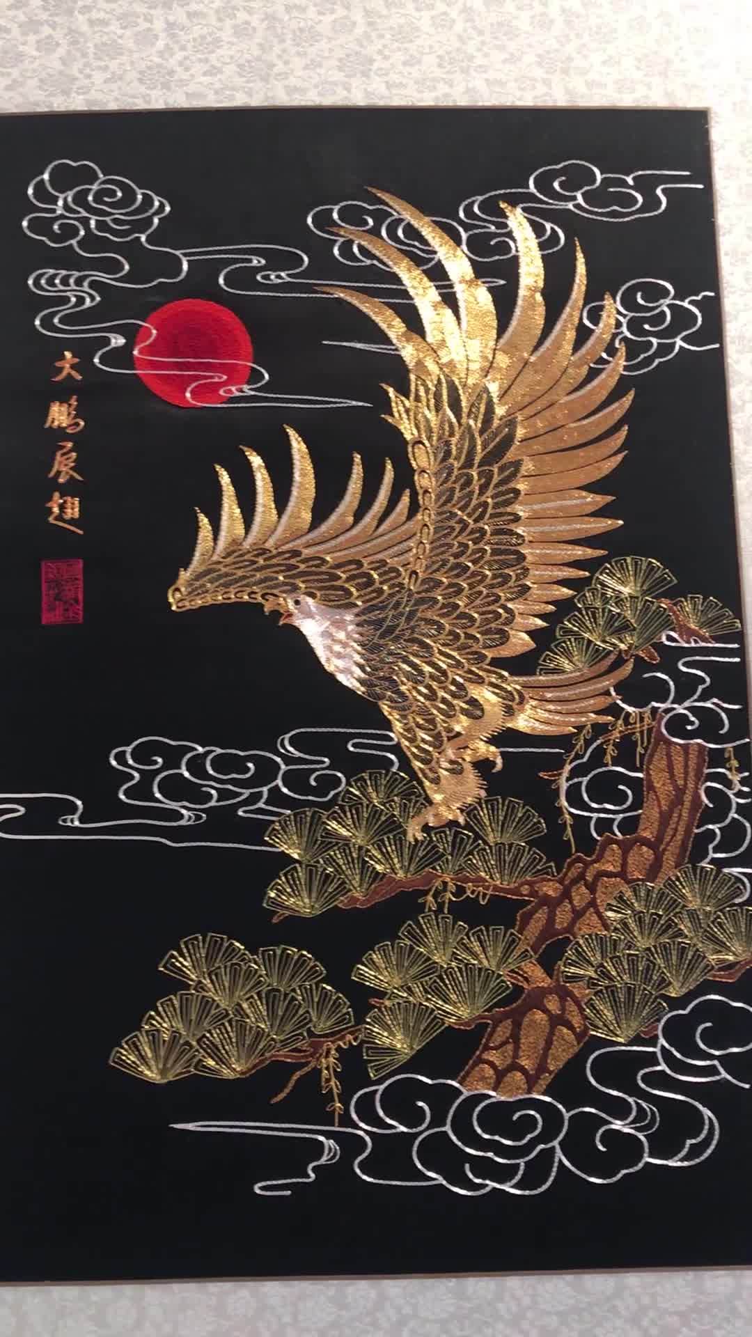 金银彩绣画,东方文化的美,内敛又大气,你体会到了吗?