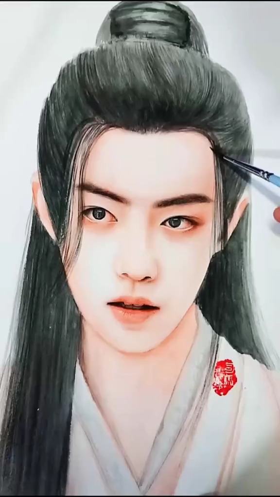 水彩#陈情令 肖战 水彩 迟来的莫玄羽啊