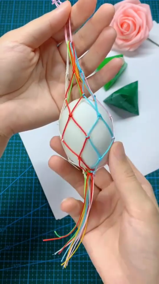 端午节鸡蛋网兜怎么编