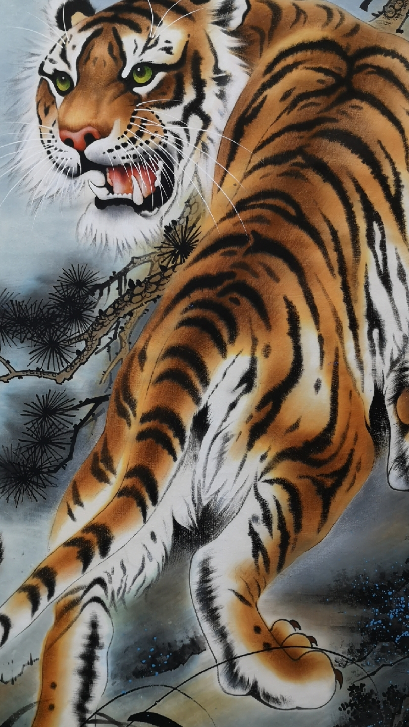 国画【王者雄风】160x80cm,作者:文老师.