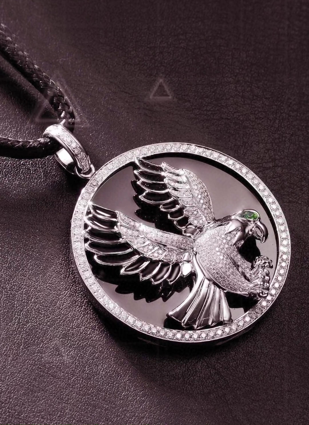 h-87【大鹏展翅,大展宏图】,新款18k金镶嵌钻石男士吊坠