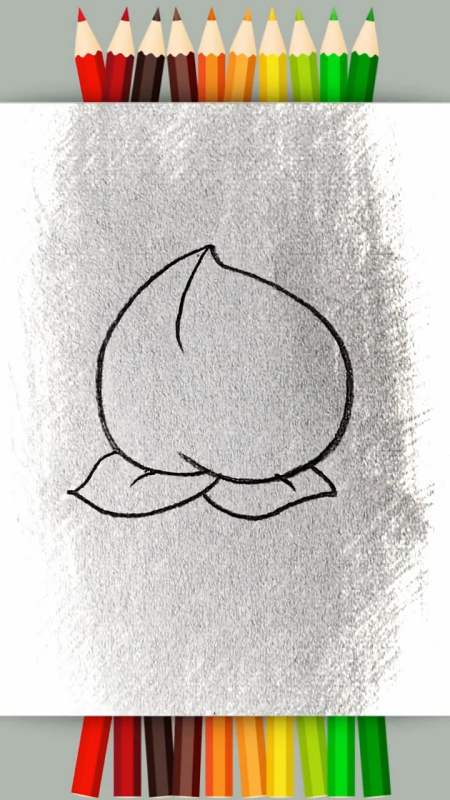 仙桃石简笔画 简单图片