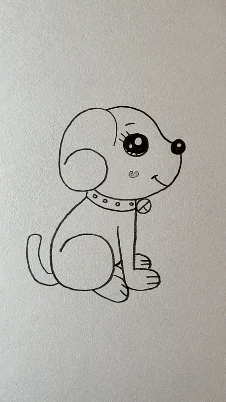 简笔画#用667画红脸蛋可爱小狗