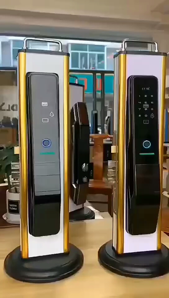 批发指纹锁#自由客,锌合金材质,标配6合指纹解锁_钥匙解锁密码剿
