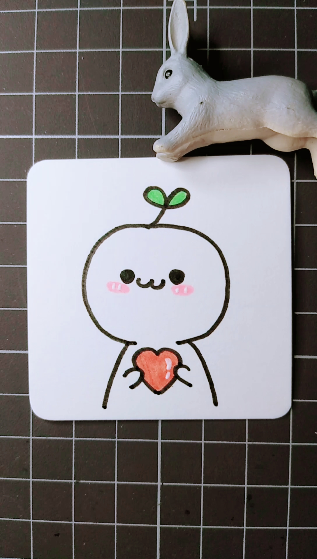 简笔画#简笔画爱心团子