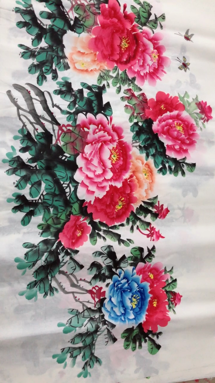 陈芬清六尺整张牡丹花开富贵