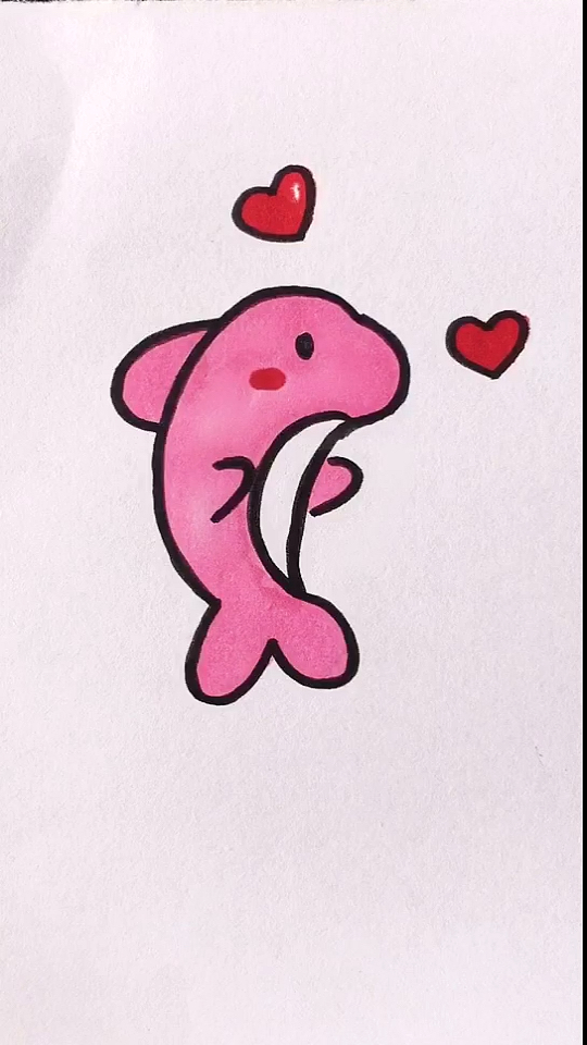 简笔画#字母画小海豚