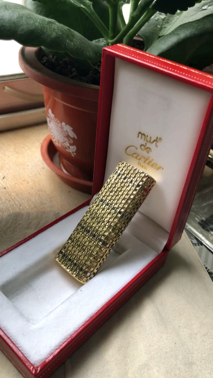 18k黄金白金双色编织卡地亚打火机