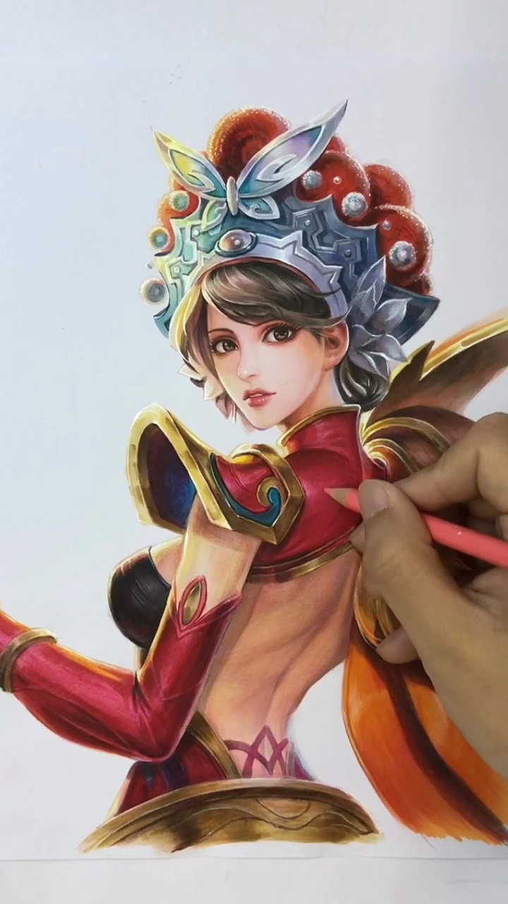 手绘王者荣耀虞姬霸王别姬