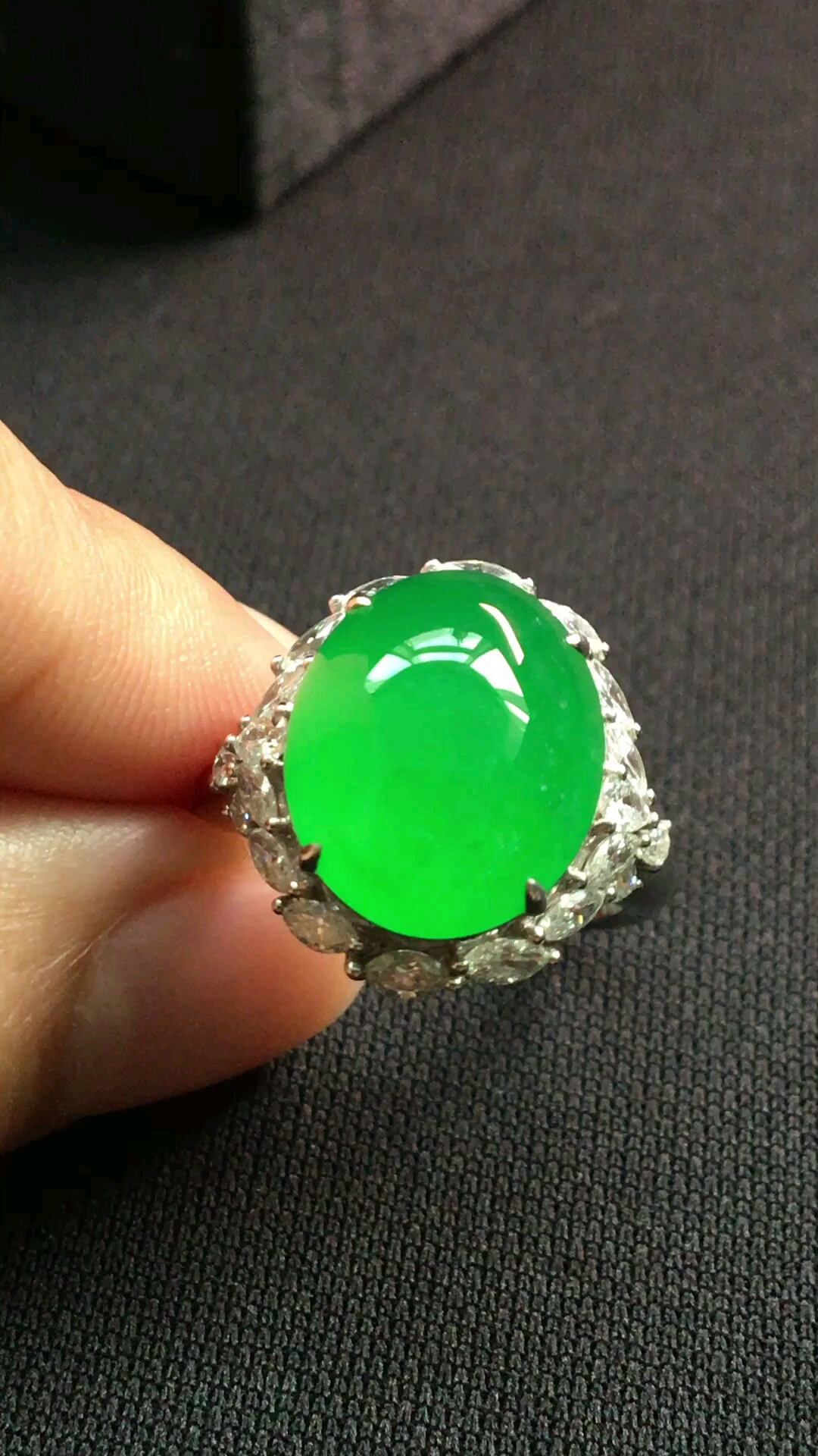 高冰种正阳绿戒指