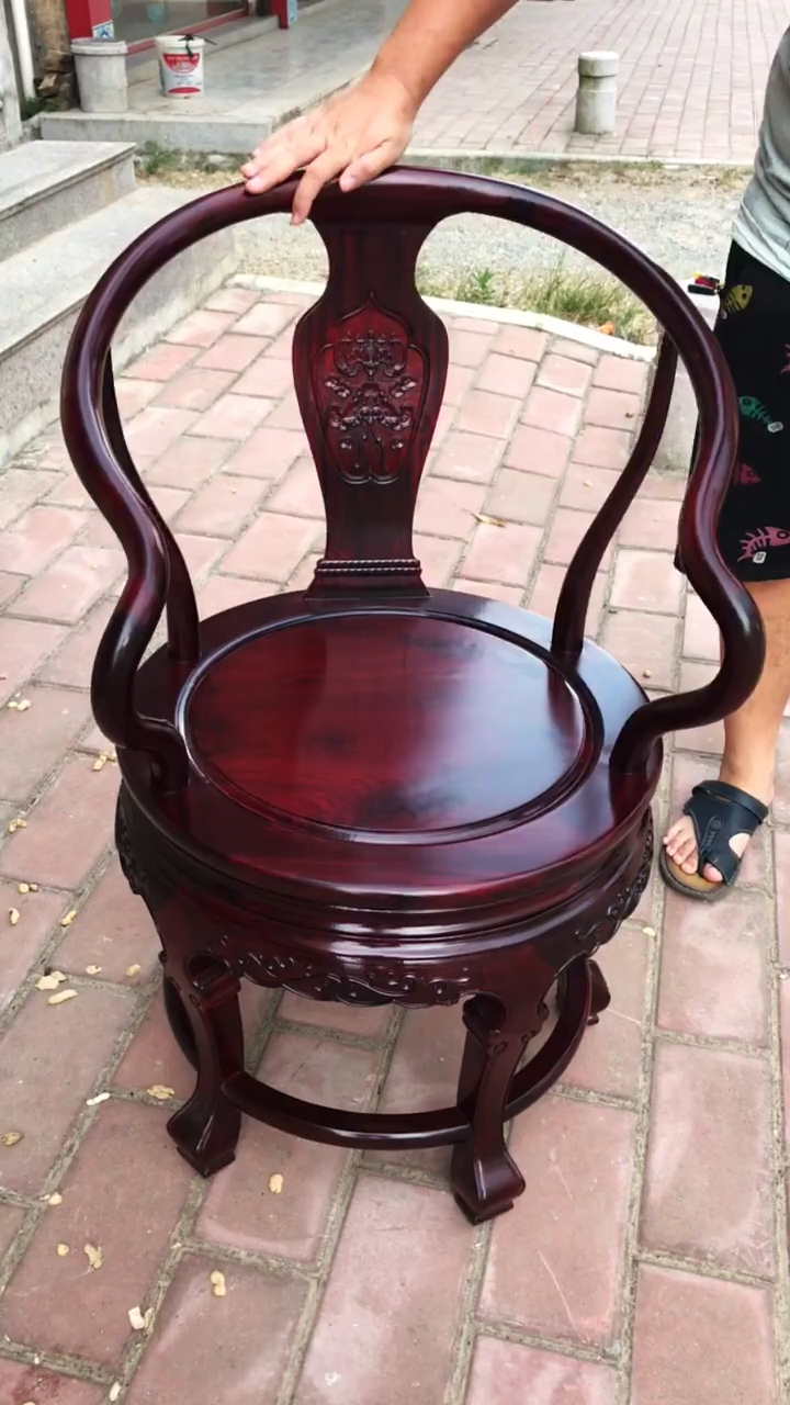 古典红木家具#血檀转转椅